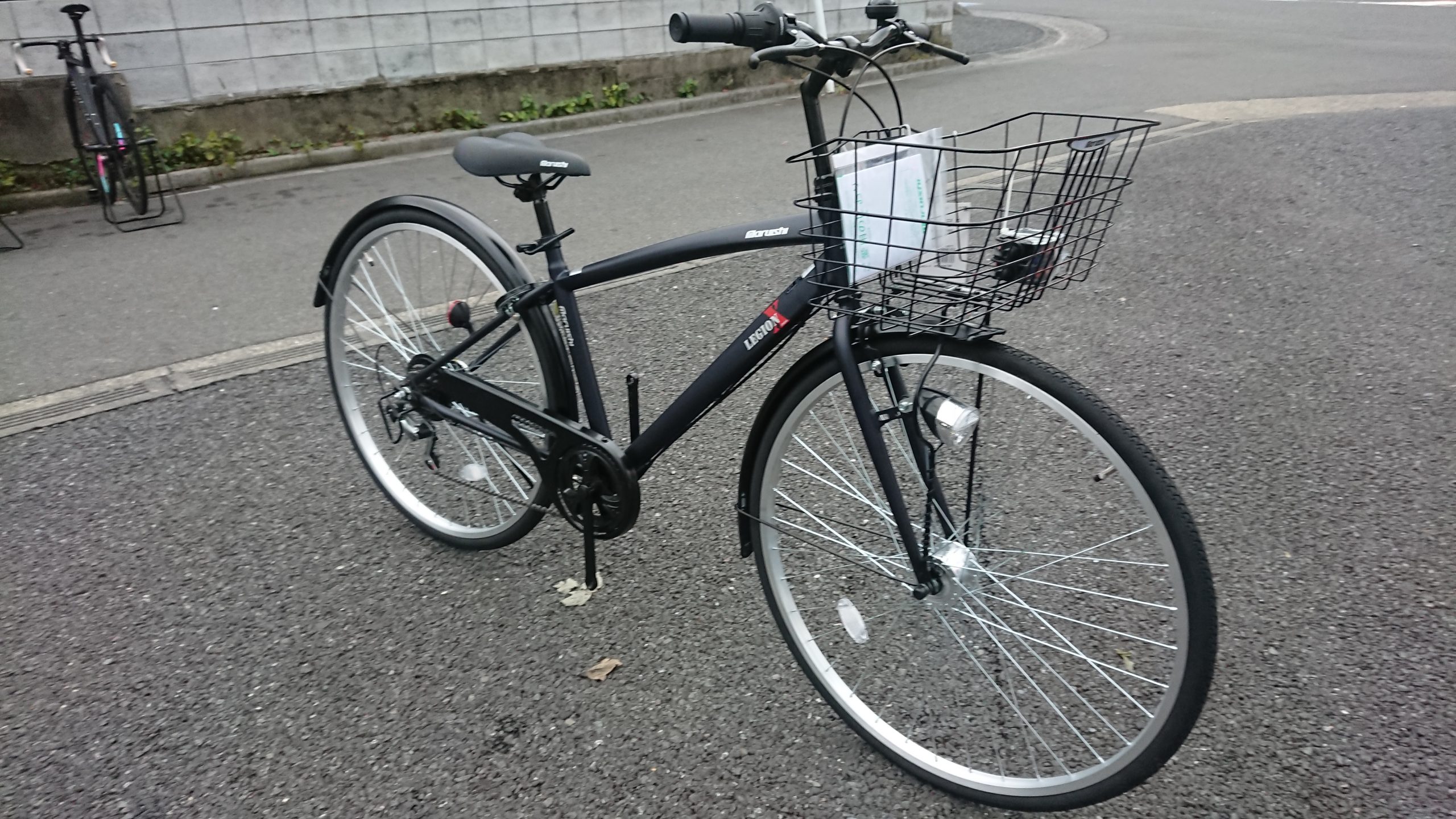 マルイシレジオンX（クロス)クロスバイク風シティー車２７インチ 外装６段 引取 マルイシ レジオンクロス アルミ 27型 マットブラック シティ