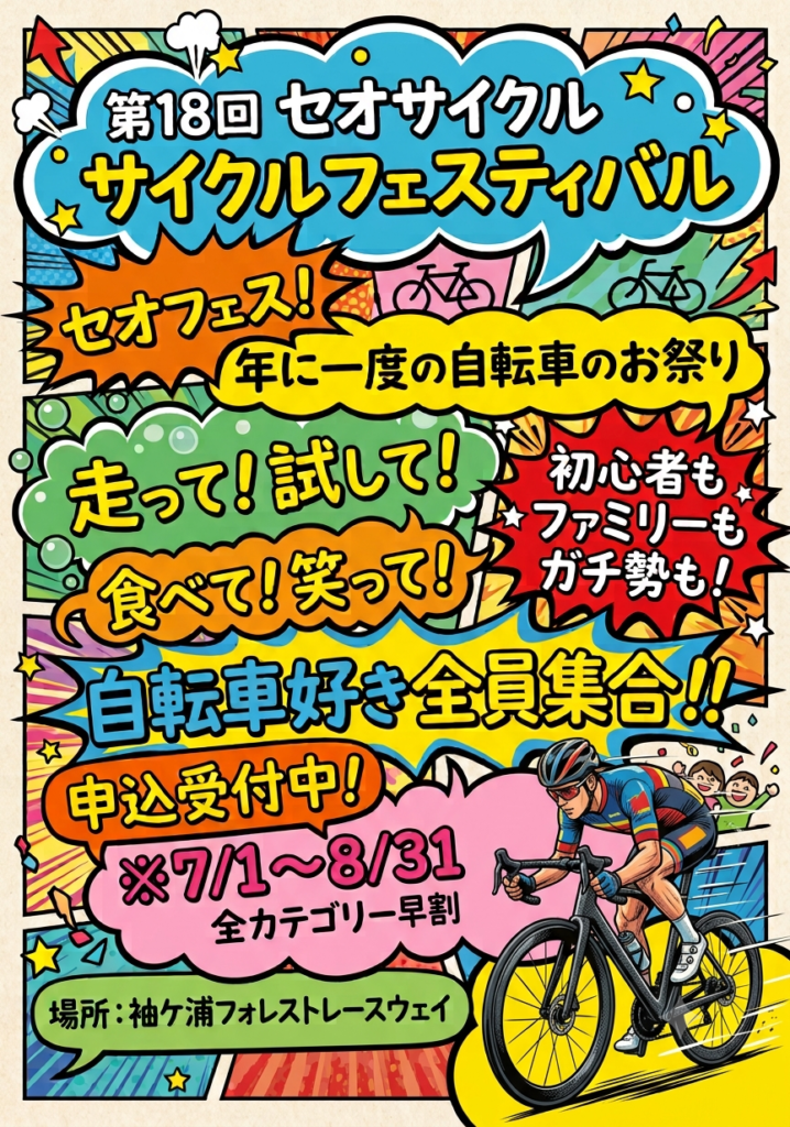 第18回セオサイクルサイクルフェスティバル開催決定！2026年11月21日（土曜日）3連休初日！